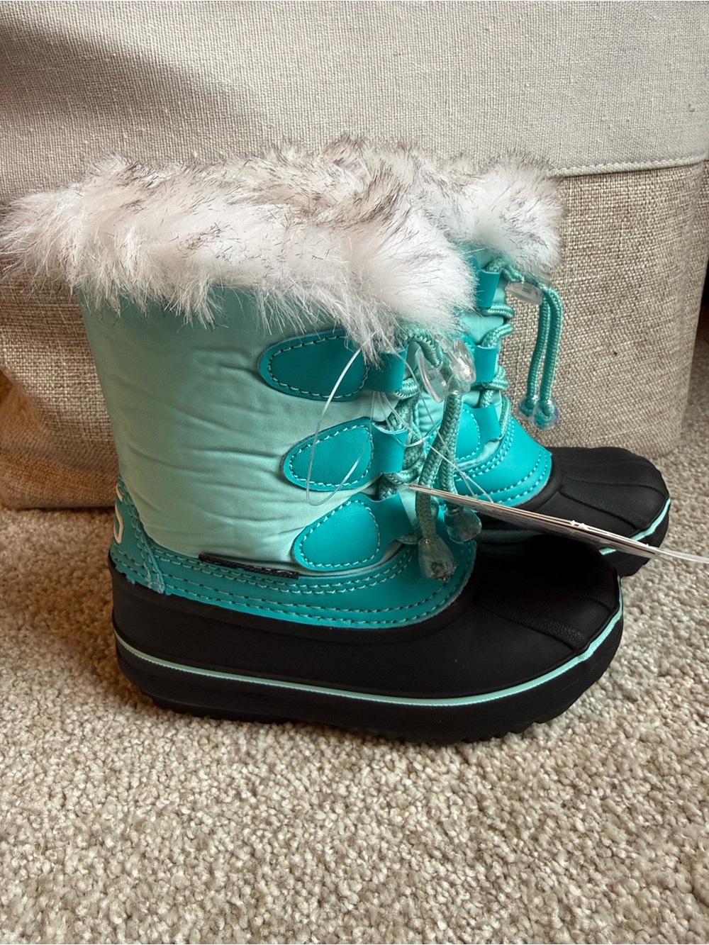 Arctix Girls' Teal Winter Snow Boots with Faux Fur Trim
